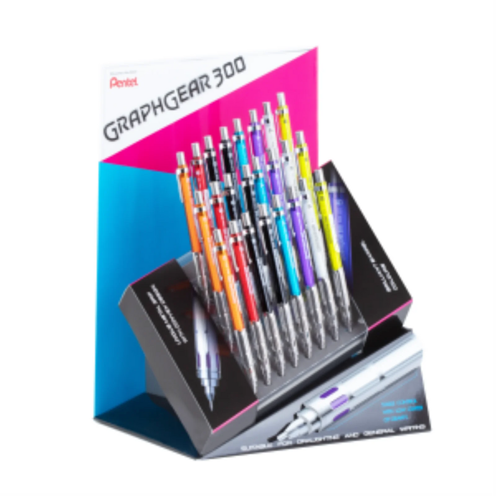 GraphGear 300 Mechanical Pencil 0.3/0.5/0.7/0.9mm, Mixed Open Stock Display, 48PCS