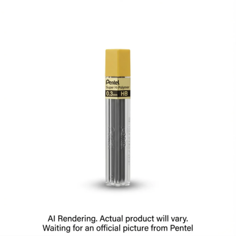 Super Hi-Polymer Lead Refill (0.3mm), HB, 12 Leads per Tube