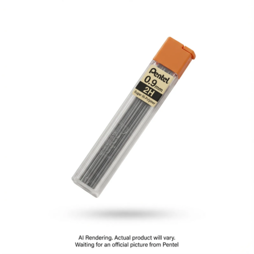 Super Hi-Polymer Lead Refill (0.9mm), 2H, 15 Leads per Tube
