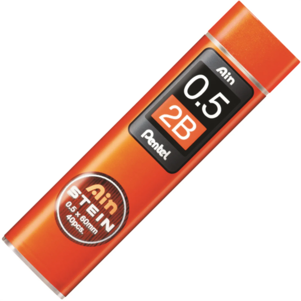 Ain Stein Lead Refill (0.5mm), 2B, 40 Leads per Tube