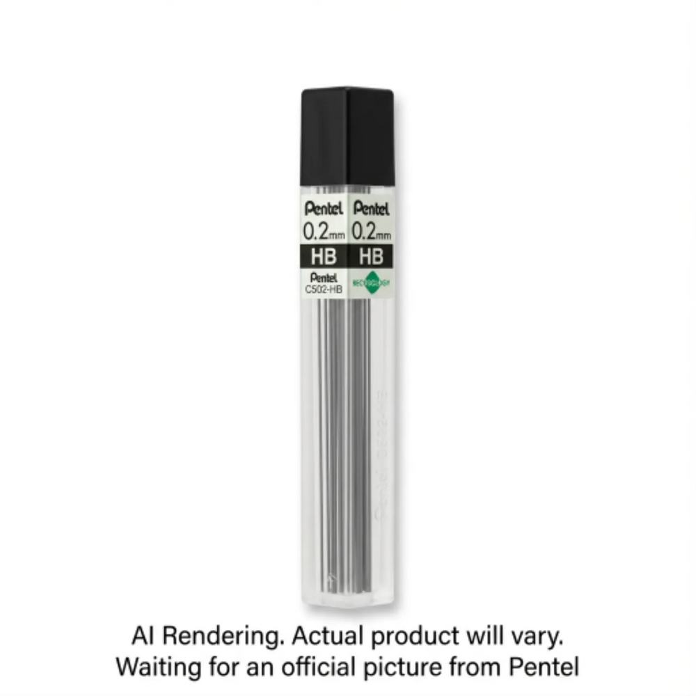 Hi-Polymer Super Lead Refill (0.2mm), HB, 12 Leads per Tube
