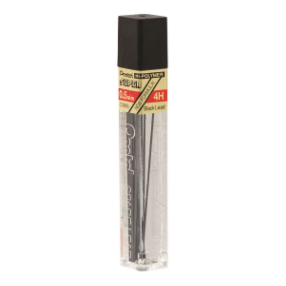 Hi-Polymer Super Lead Refill (0.5mm), 4H, 12 Leads per Tube