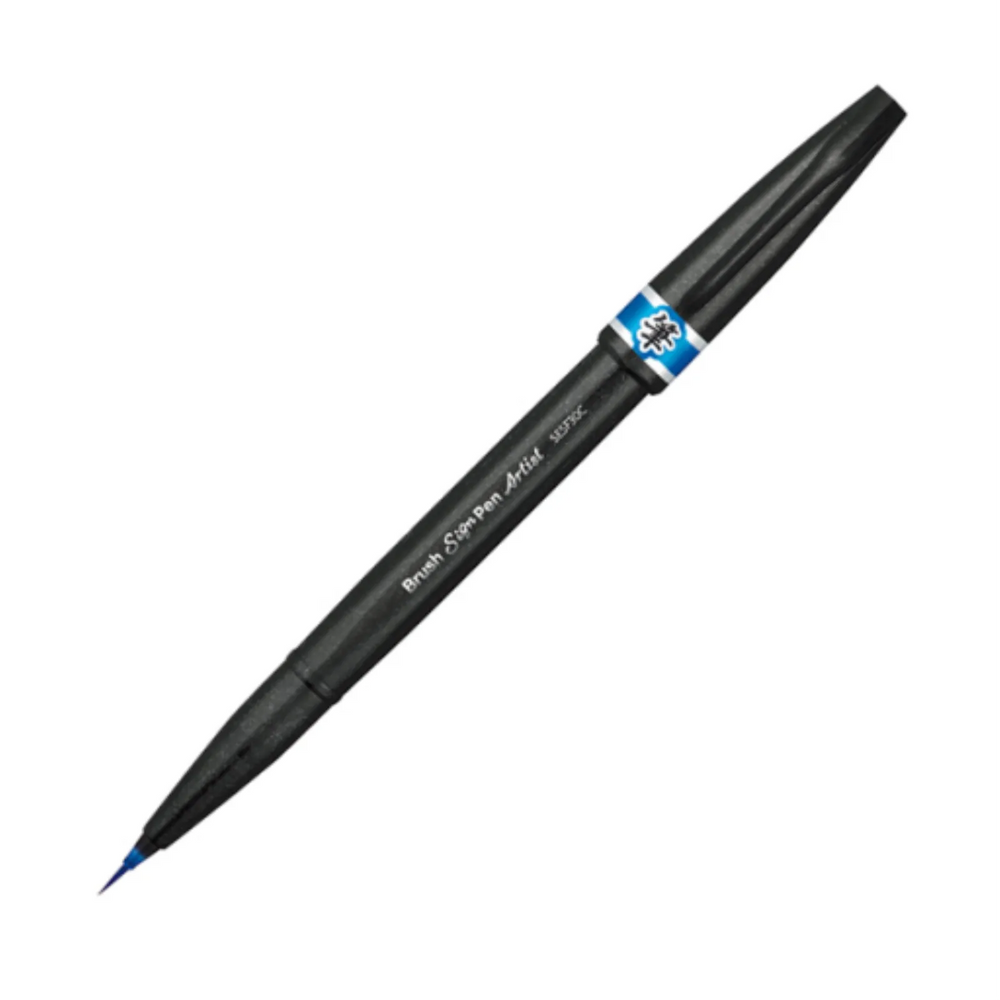 Pentel Arts Brush Sign Pen Artist, Ultra Fine Brush Tip, Sky Blue Ink