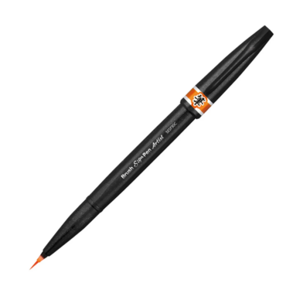 Pentel Arts Brush Sign Pen Artist, Ultra Fine Brush Tip, Orange Ink
