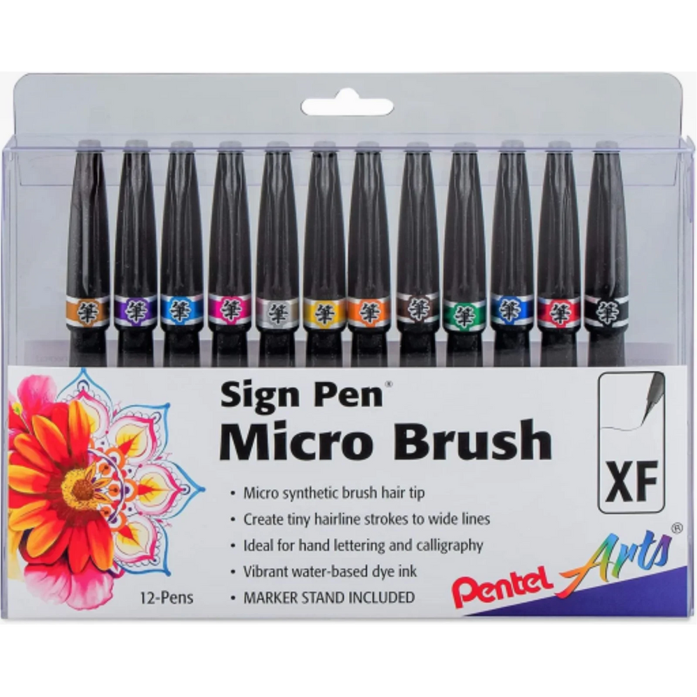 Brush Sign Pen, Assorted Colours, Open Stock Display 144PCS