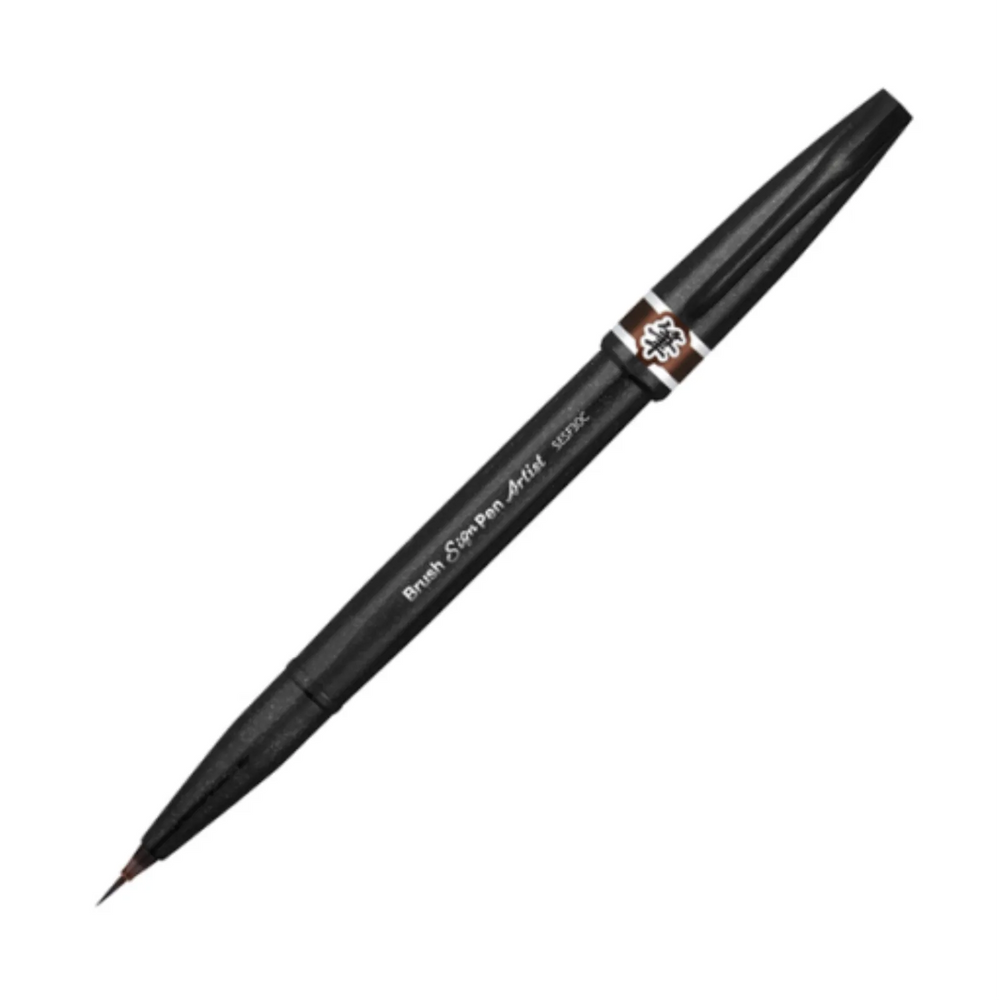 Pentel Arts Brush Sign Pen Artist, Ultra Fine Brush Tip, Brown Ink