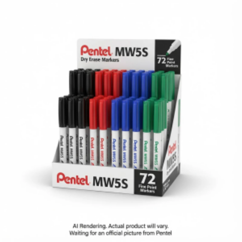 Pentel Dry Erase Marker (3.0mm), Open Stock Assorted Display, 72PCS
