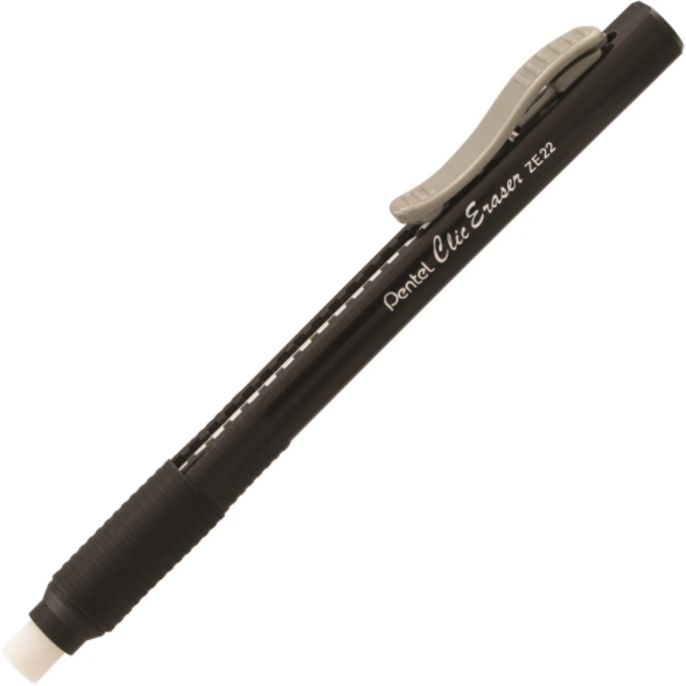 Clic Eraser Grip Retractable Eraser with Grip, Black Barrel