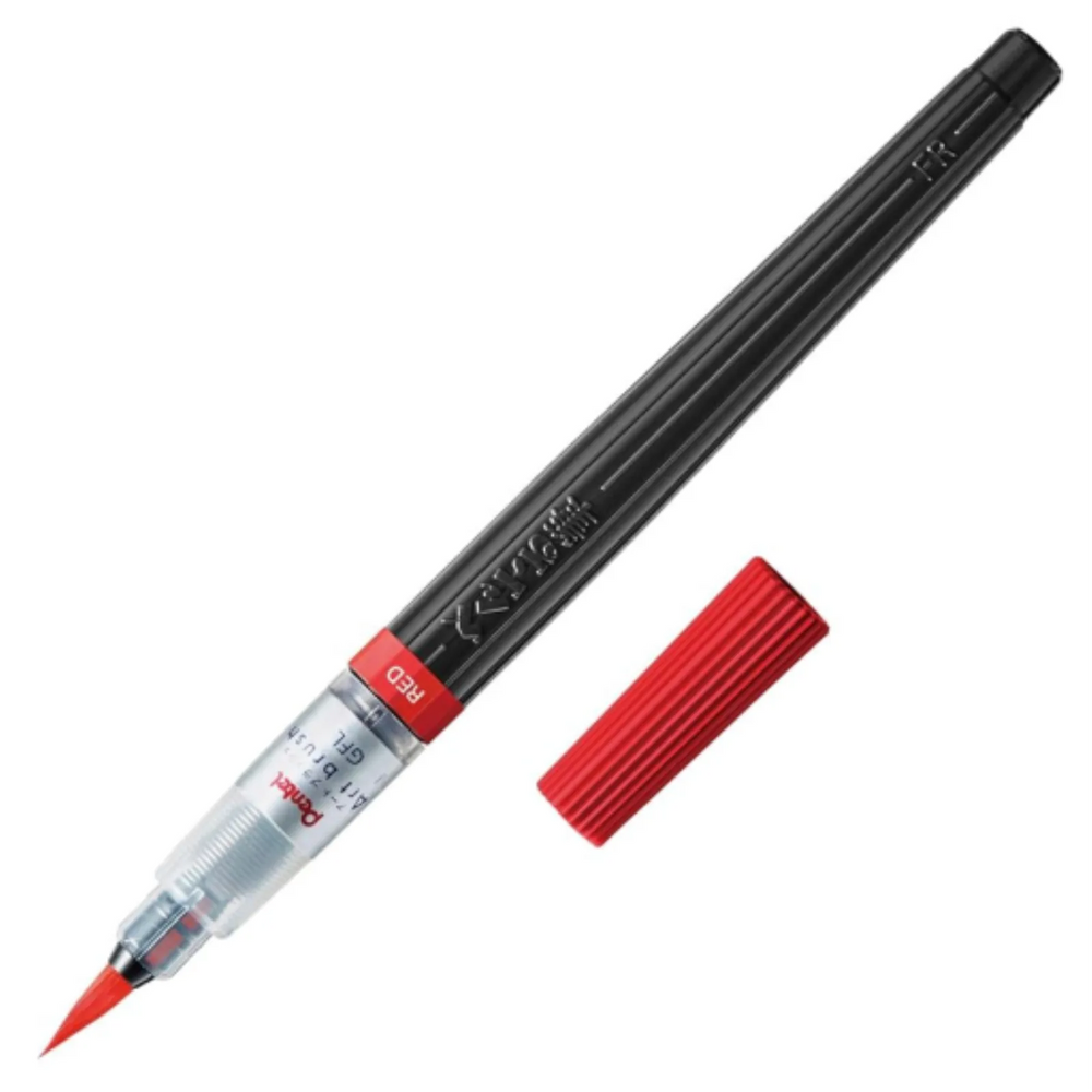 Pentel Arts Colour Brush 1PC Pack, Red Ink