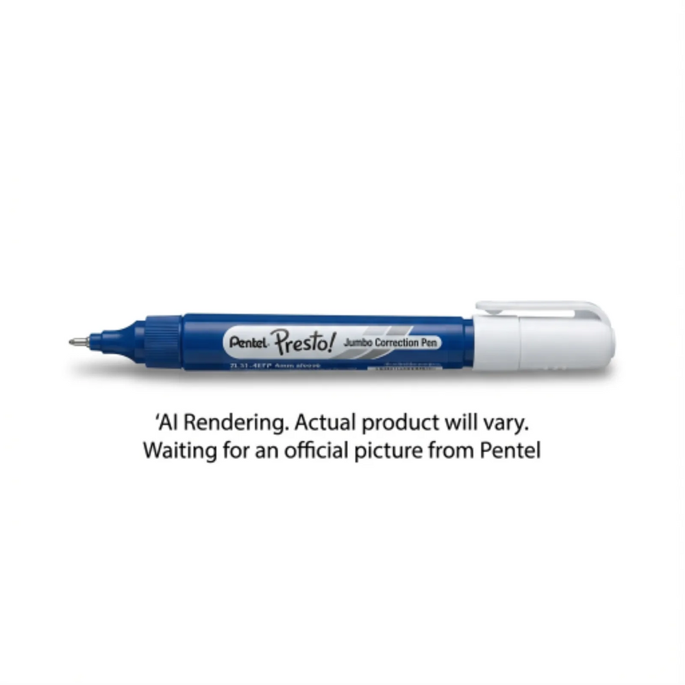 Pentel Fine Point Correction Pen 12ML, Open Stock Display, 48PCS
