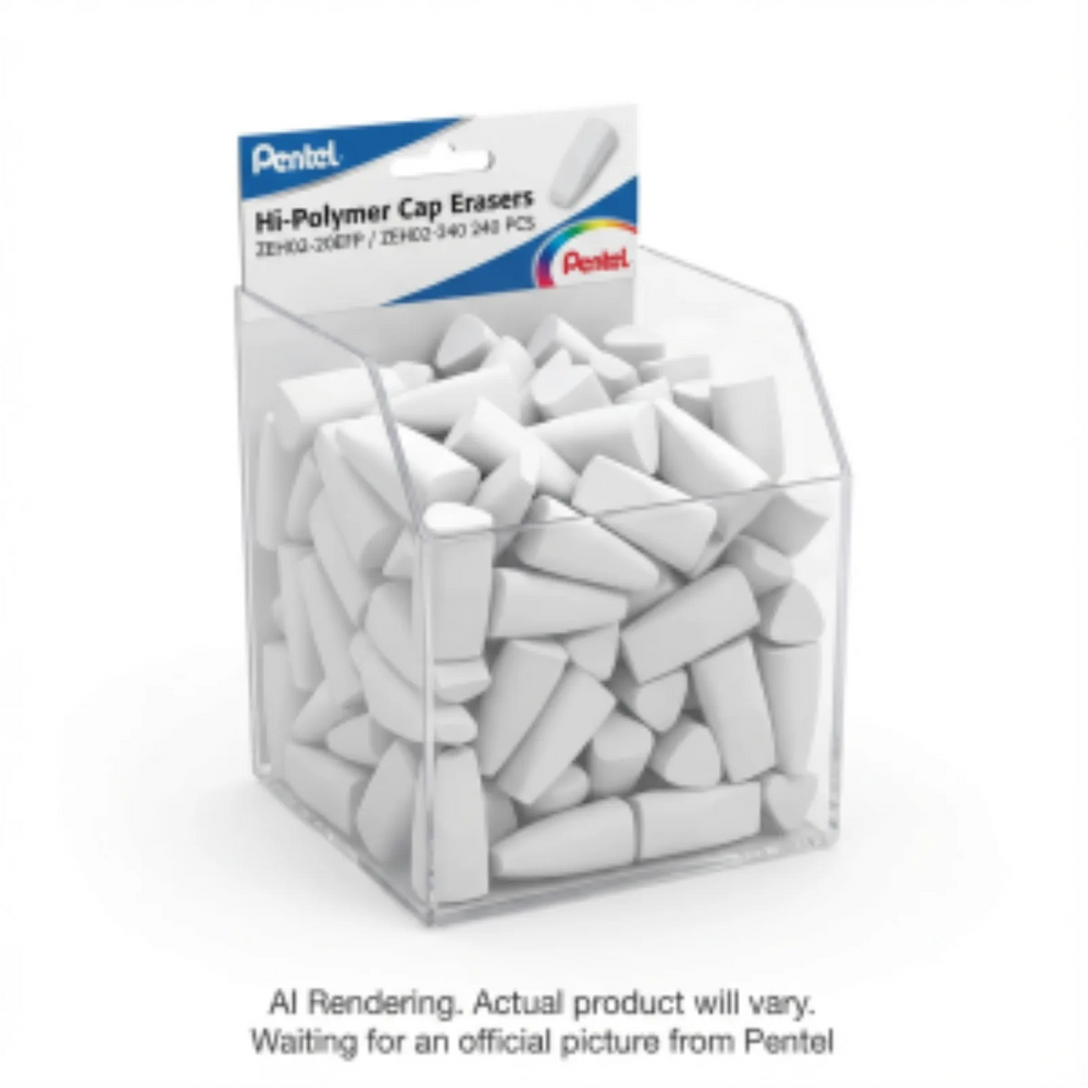 Hi-Polymer Eraser Cap, Open Stock Display, 240PCS