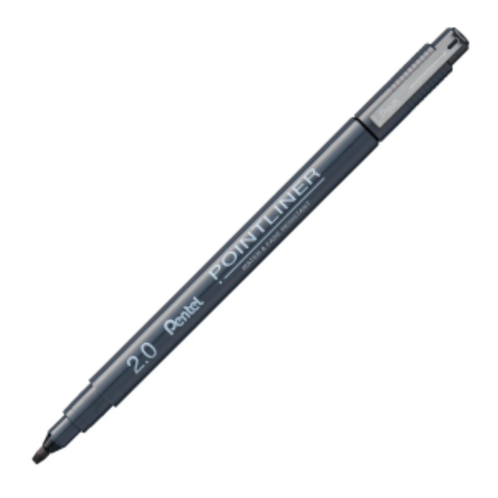 Pentel Arts Pointliner Calligraphy Pen, 2.0mm, Black Ink