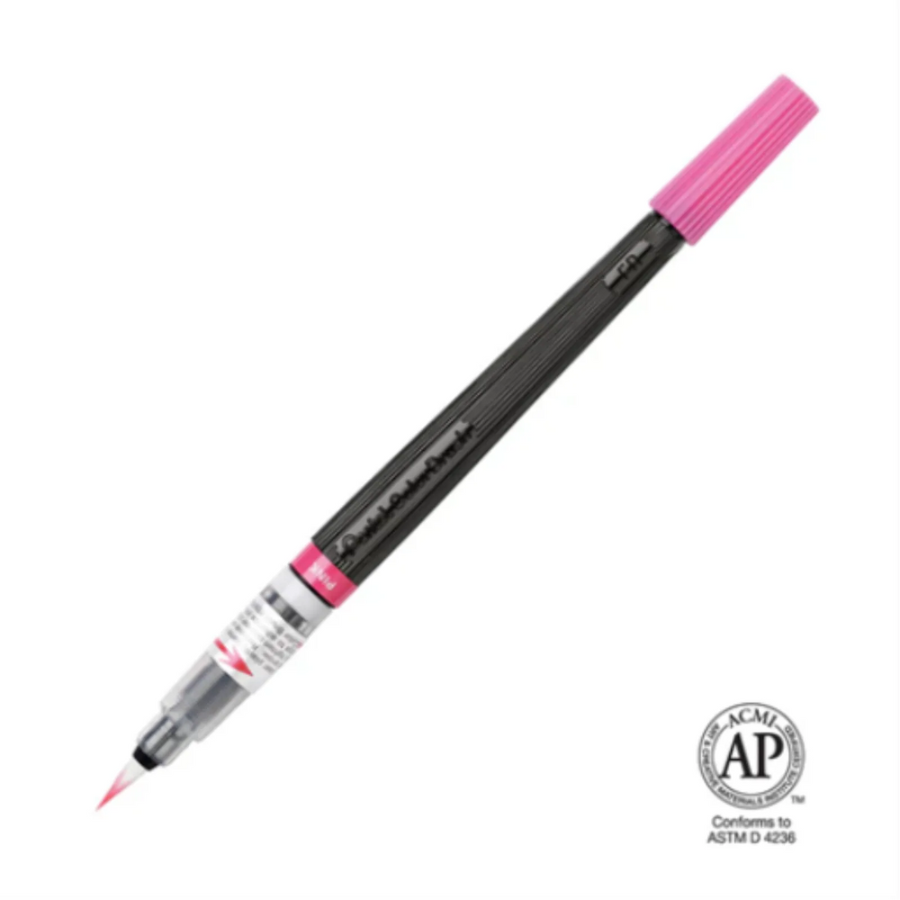 Pentel Arts Colour Brush 1PC Pack, Pink Ink