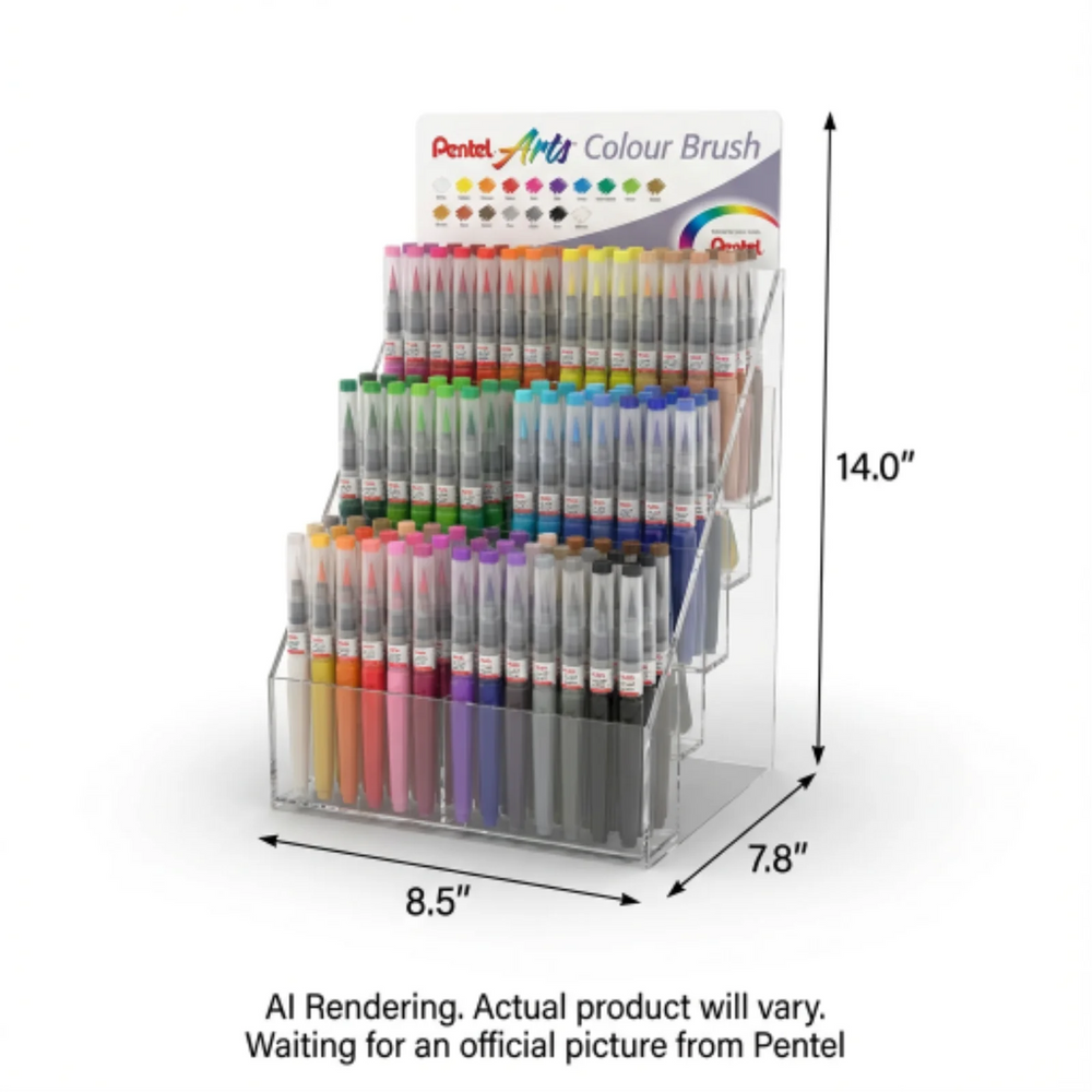 Pentel Arts Colour Brush, Assorted Colour Open Stock Display, 120PCS