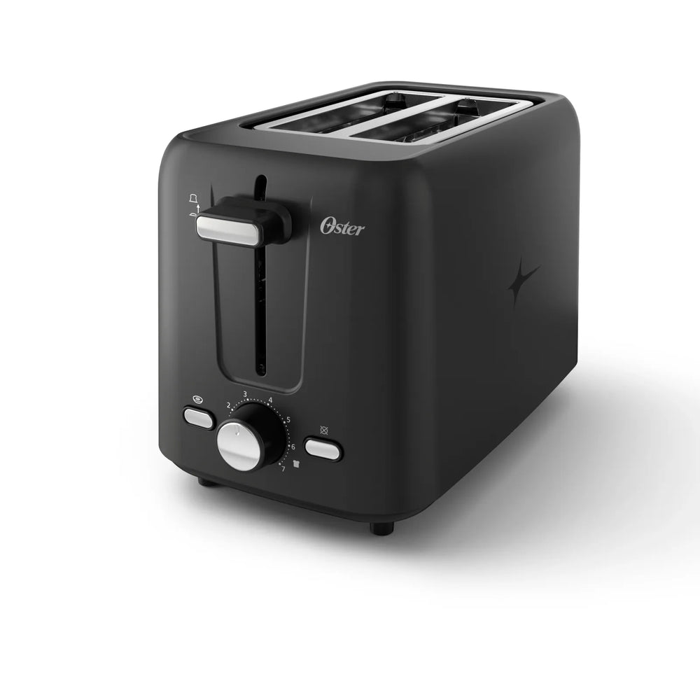 Oster 2152445 2-Slice Toaster – Extra-Wide Slots and Custom Bagel Settings, Black Finish
