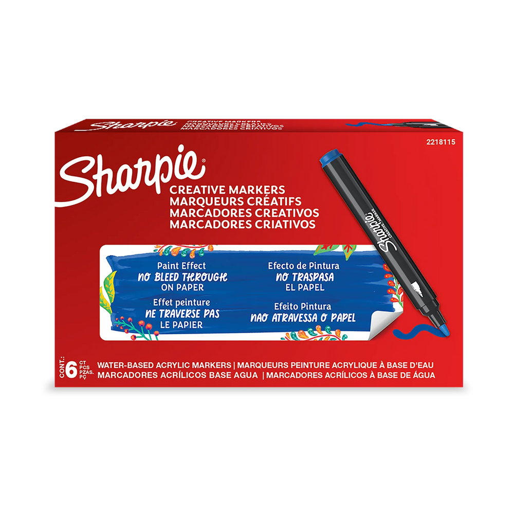 Sharpie Creative Marker, Water-Based Acrylic Marker, Bullet Tip, Blue, 1 Unit