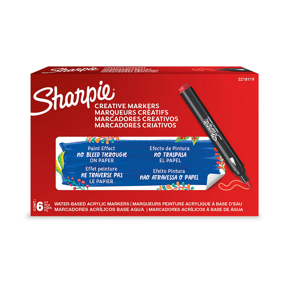 Sharpie Creative Marker, Water-Based Acrylic Marker, Bullet Tip, Red, 1 Unit
