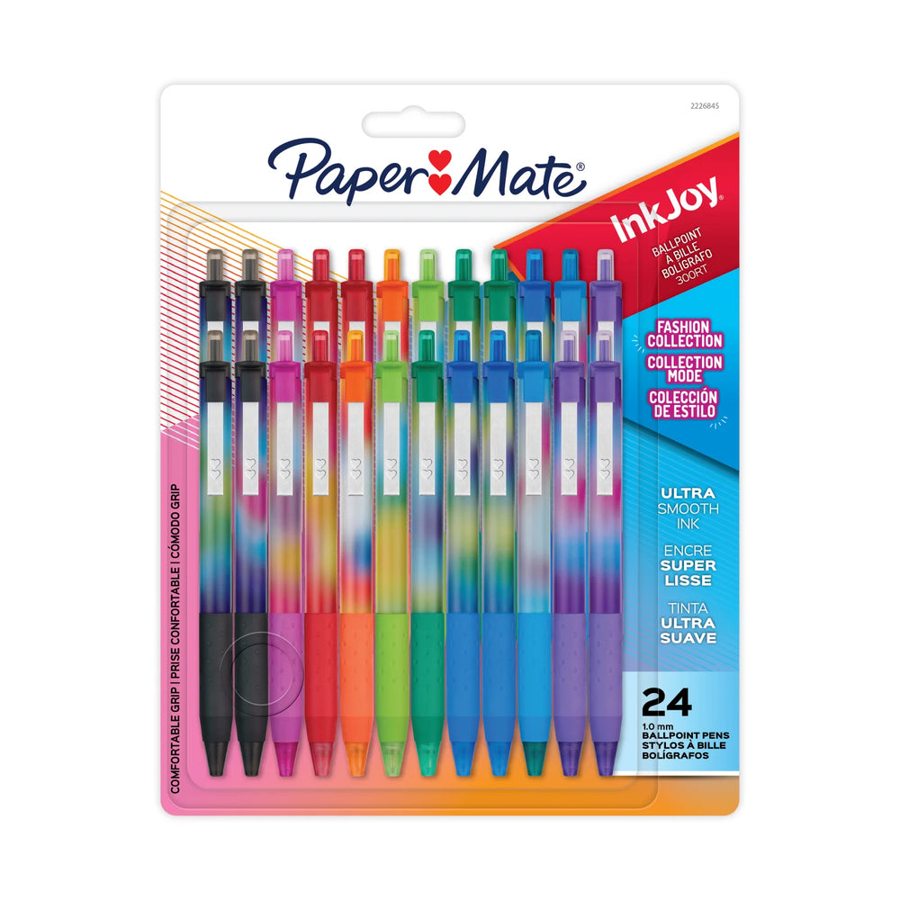Paper Mate InkJoy 300RT Ballpoint Pens, Colourful Pens with Fashion Wraps, Retractable, Medium Point, Assorted Colours,