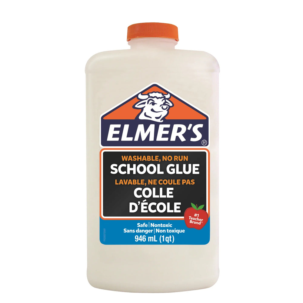 Elmer's Liquid School Glue, Clear, Washable, Great for Making Slime, 946 mL