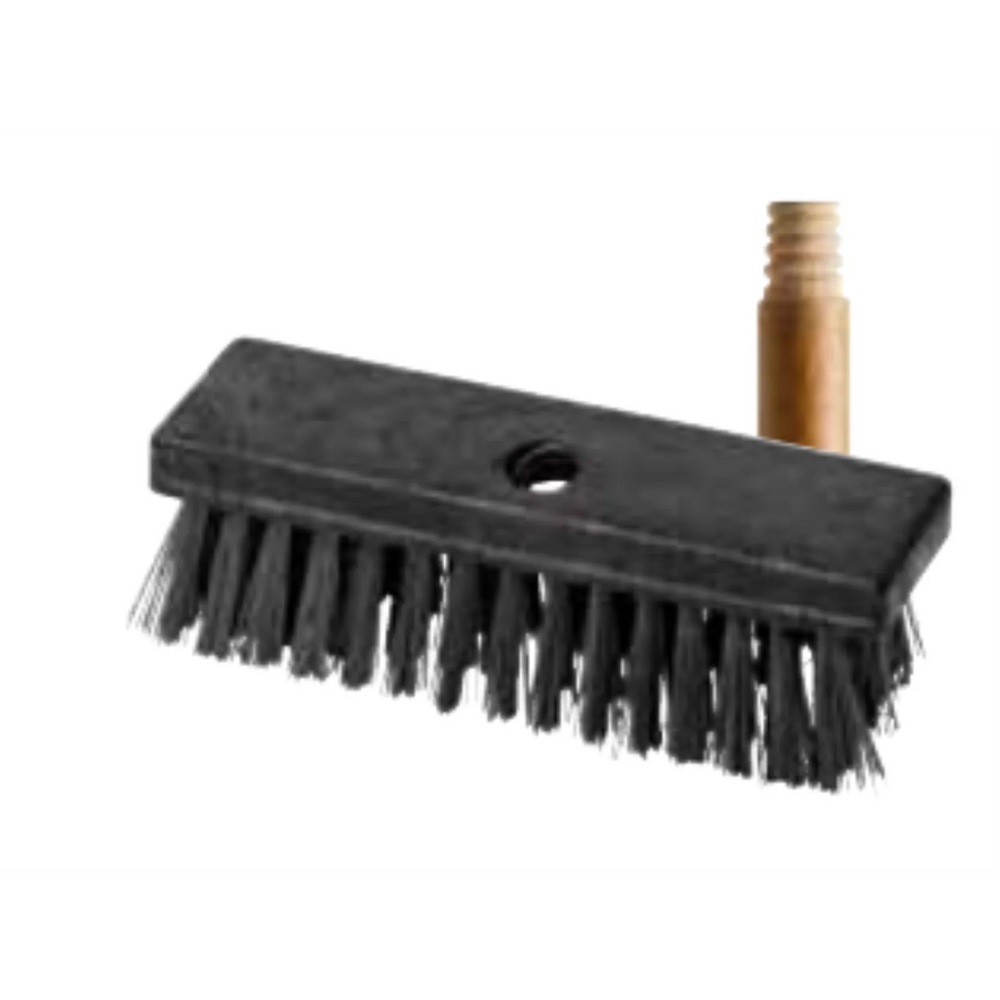 8” Scrubbing Brush-Stiff w/wooded handle Incl