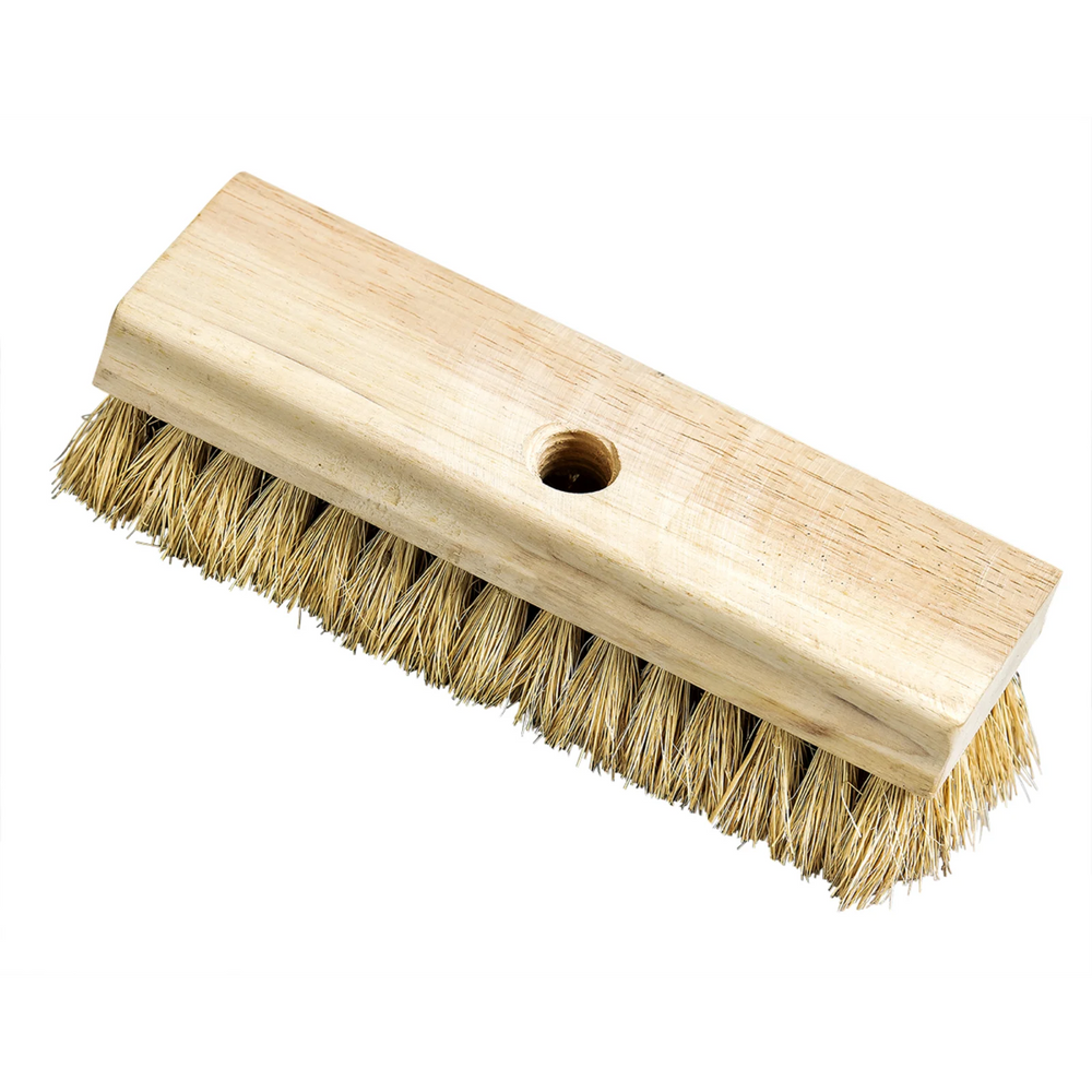 Carpet Brush Wood Block White Natural Fibre 8"