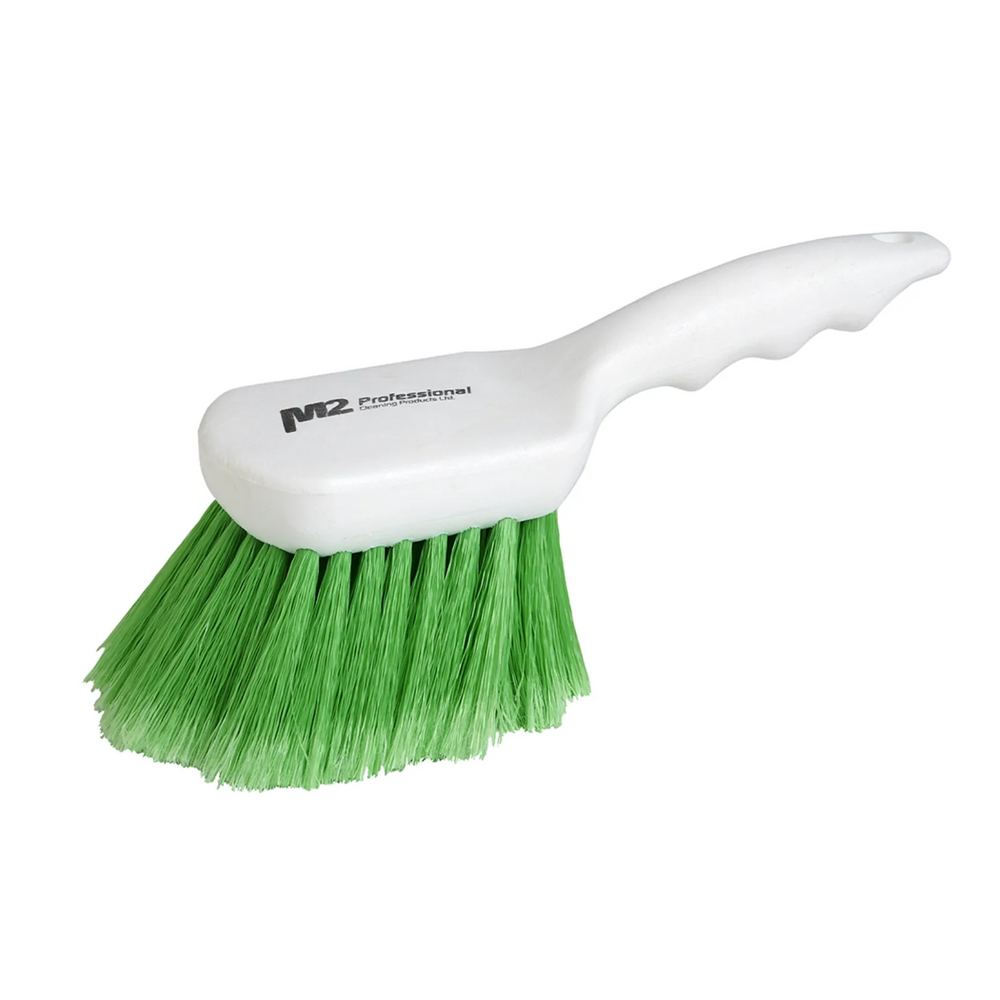 9” /22 cm Short Handle Wheel & Fender Brush - Green Soft Flagged Fiber