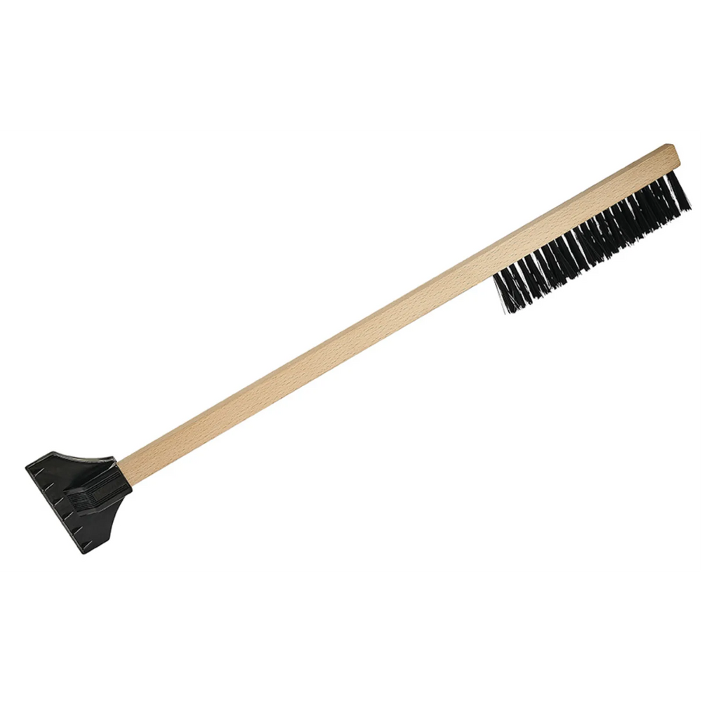 25"/64cm Wood Snow Brush with Ice Scraper