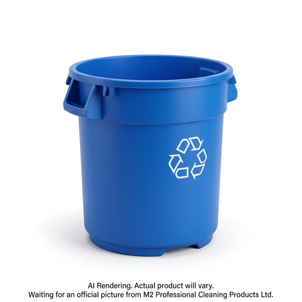 Heavy Duty 44 Gallon Garbage Container-Blue Recycle(166L)