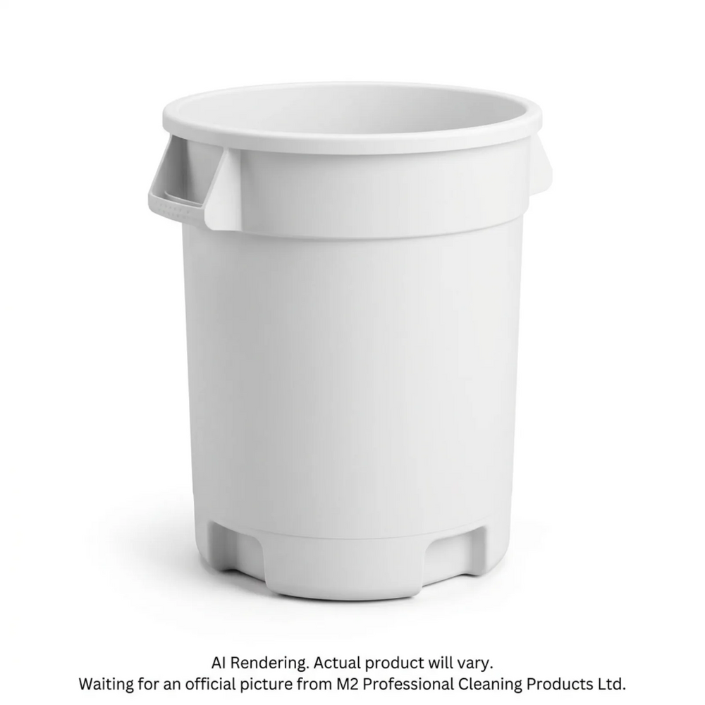 Heavy Duty 32 Gallon Garbage Container-White(121L)