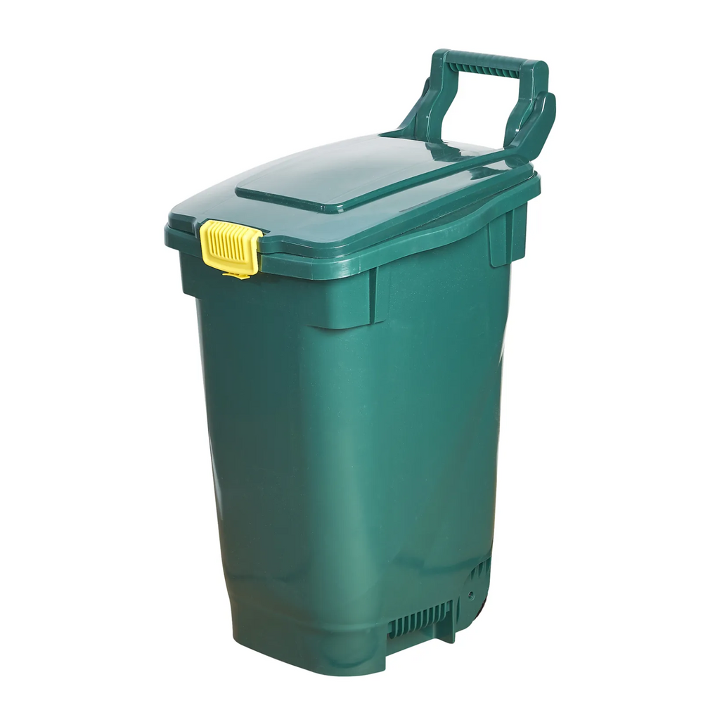 13Gal Food Waste Container/w /lock-Green