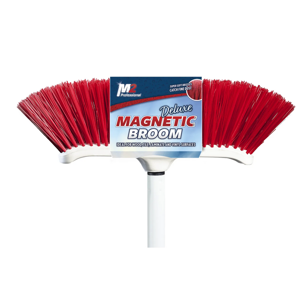 Venus Lrg Indoor Curved Mag Broom Red w/48" Metal Handle