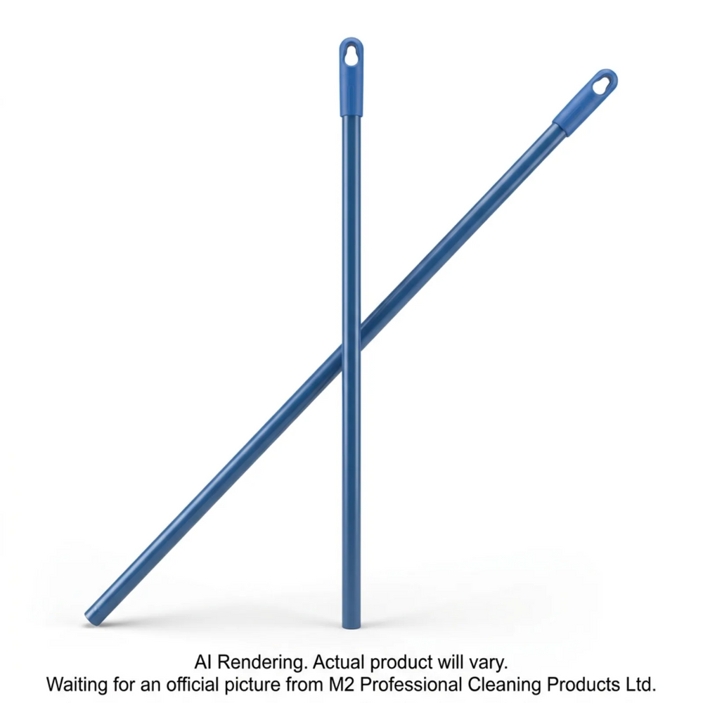 Blue Metal handle w/ hanger cap Straight Cut No thread 1"x60"