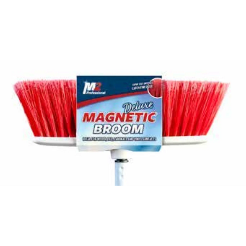 Pluto Lrg Indoor Flat Mag Broom Red w/48" Handle