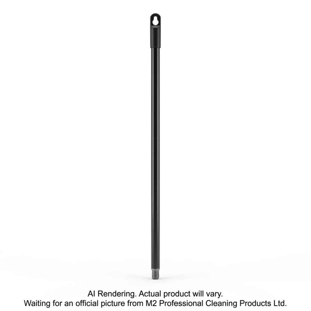 Black handle w/threaded tip and hanger cap 7/8"x48"