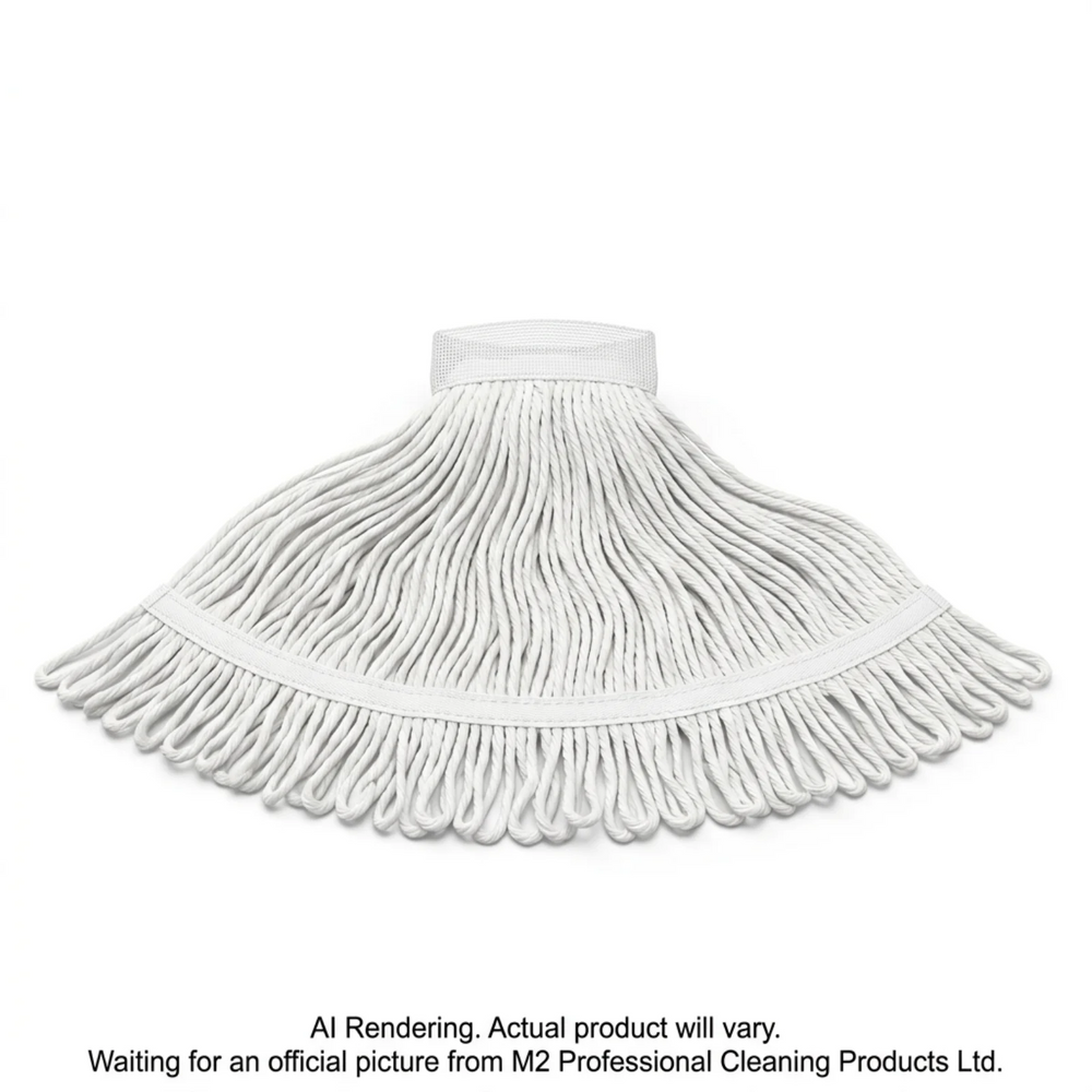 16oz Dura-Pro Loop-End Wet Mop - Narrow Band - White
