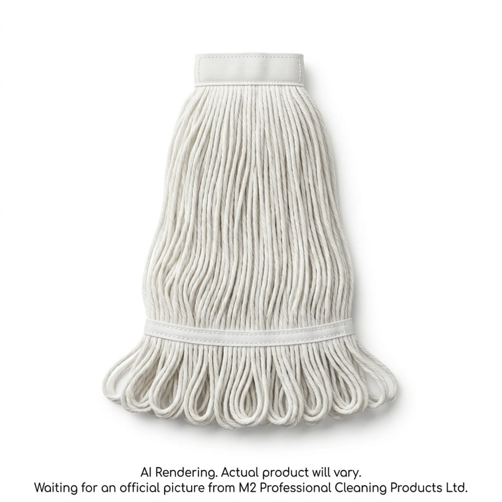 12oz Dura-Pro Loop-End Wet Mop - Narrow Band - White