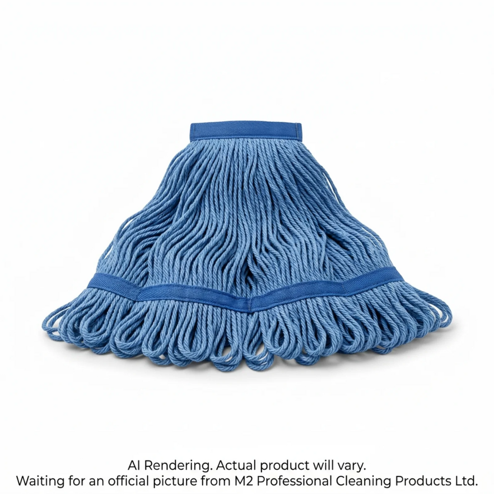 16oz Dura-Pro Loop-End Wet Mop - Narrow Band - Blue