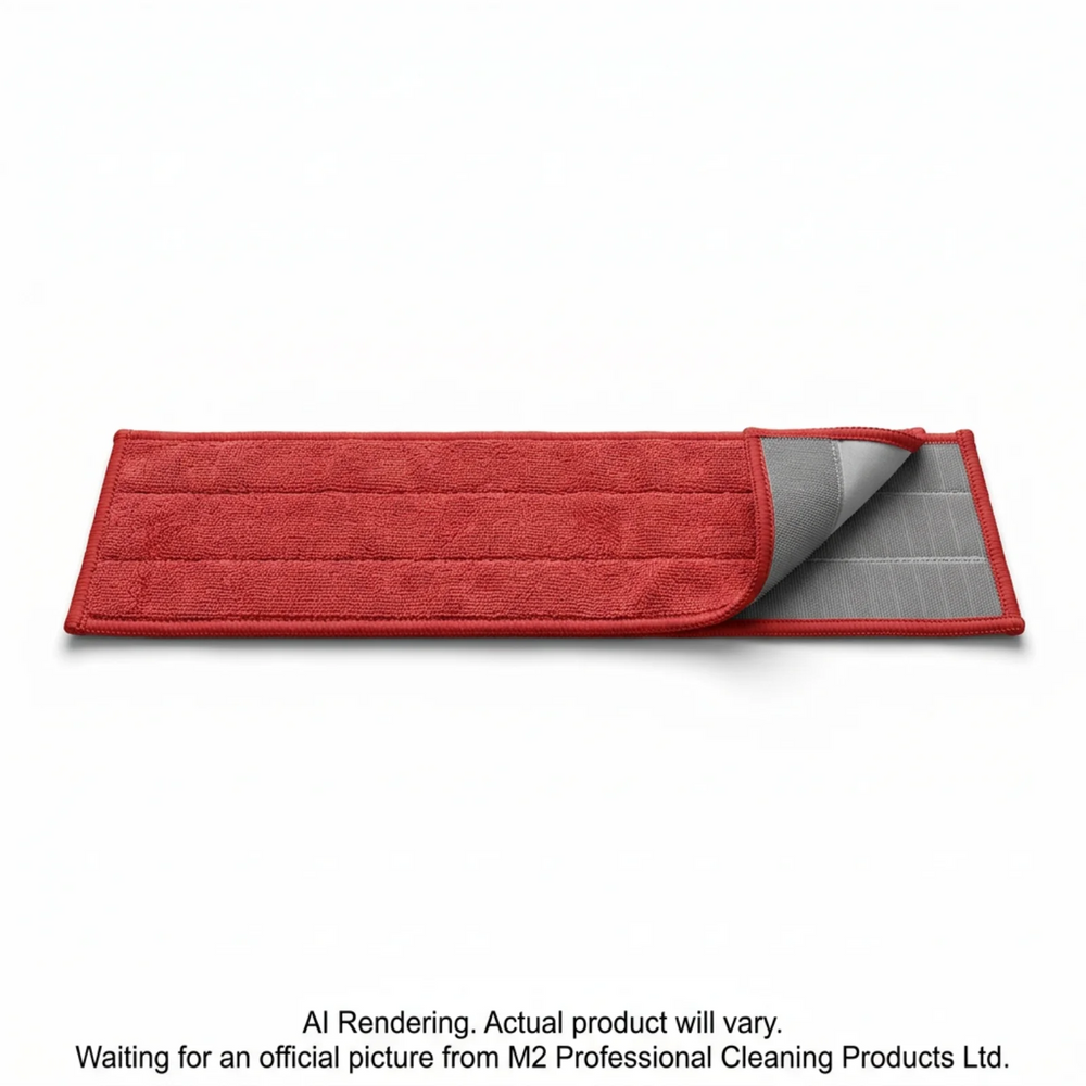 M-Tech Velcro Flat Microfiber Mop Pad 60cm/24" Red-Wet