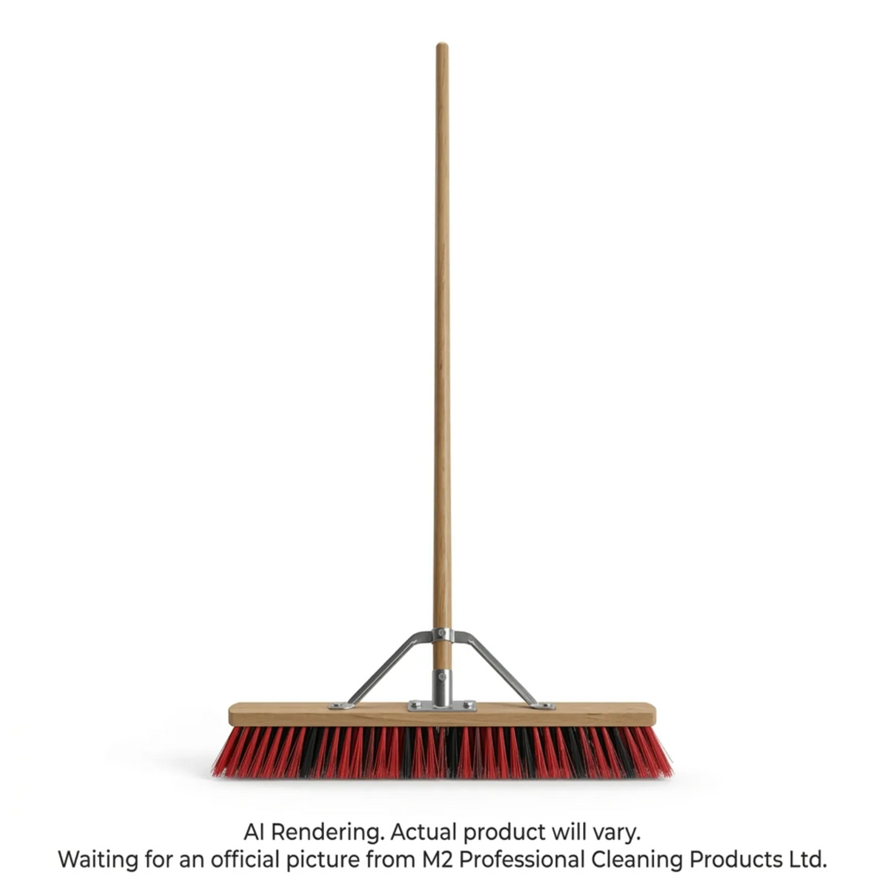 48” Ryno Medium Flagged Red/Black PVC fill,/w brace, & tapered handle Assembled