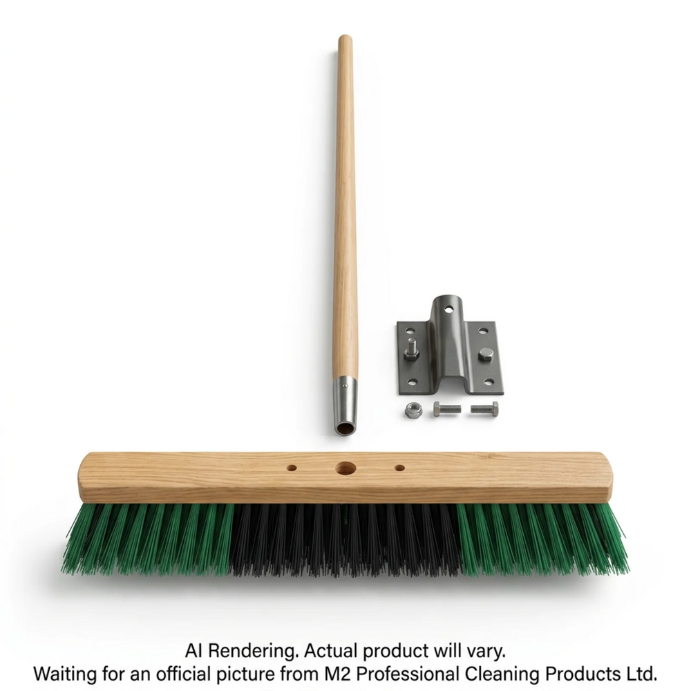 24” Ryno Green/Black PVC Stiff Fibre fill,/w brace,& tapered handle Shipped un-assembled in one box