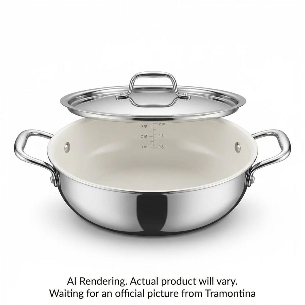 Tramontina 2.7Qt Cov Kadai-Ss Tpc-Cer-Nat-Ark