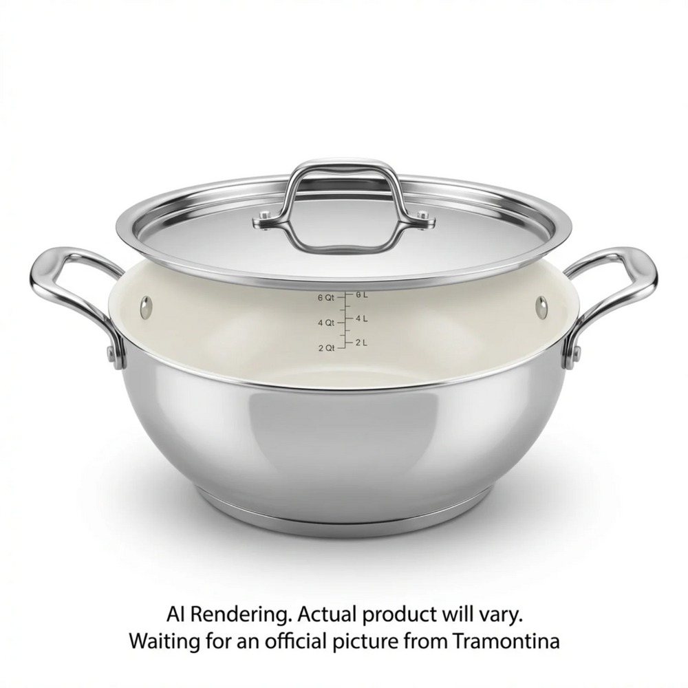 Tramontina 6Qt Cov Kadai-Ss Tpc-Cer-Nat-Ark