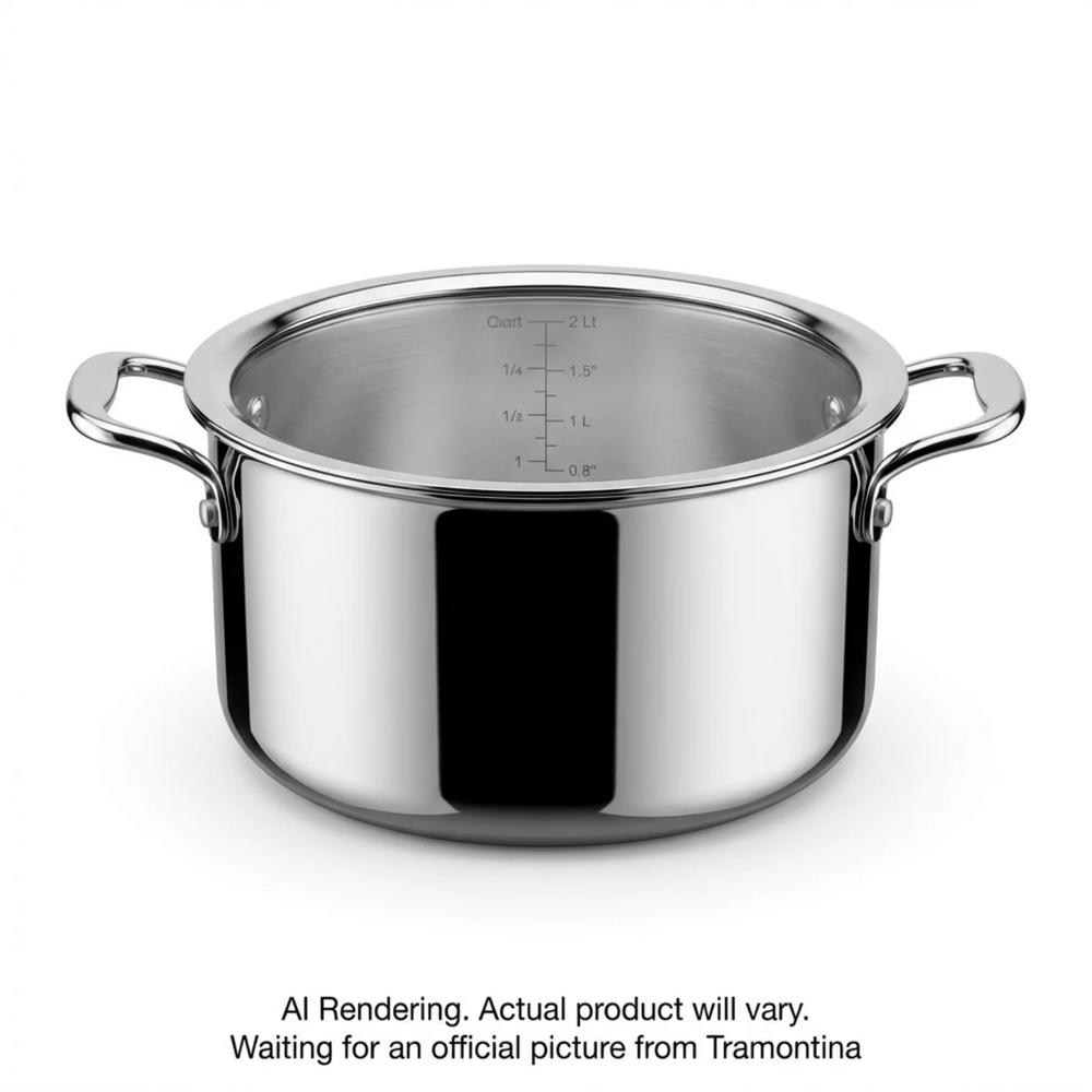 Tramontina Utsava Tri-Ply Clad Stainless Steel Covered Tope Patila, 3.6 qt.