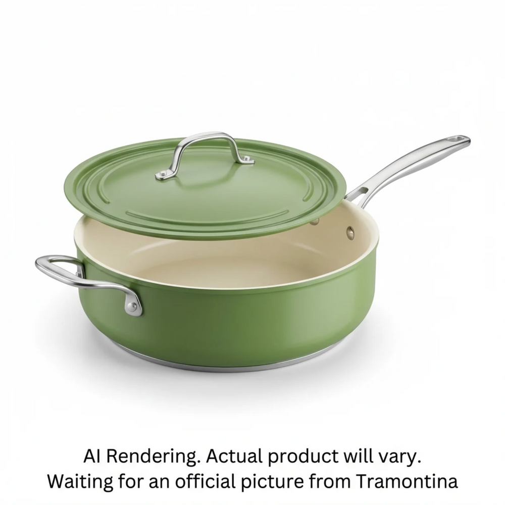 Tramontina Fiora 4.25 Quart Multipurpose Ceramic Nonstick Pan, Green