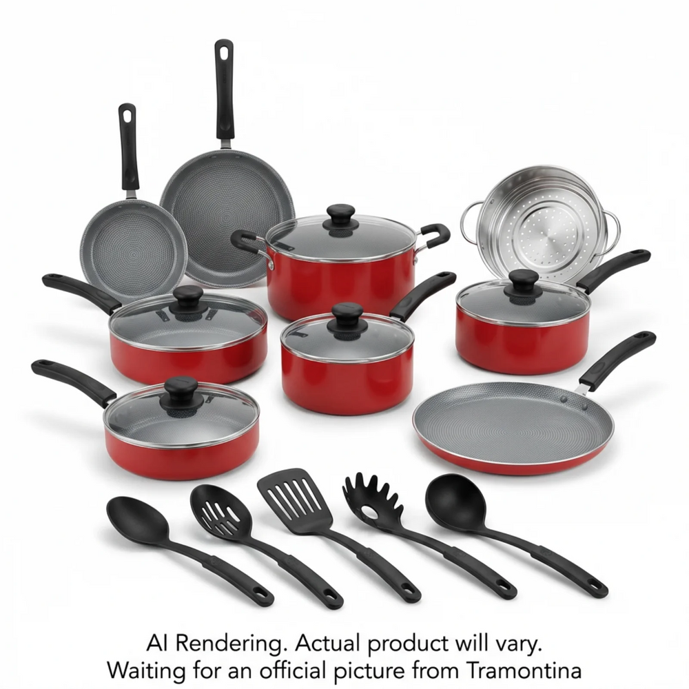 Tramontina 18 Pc Cookware Set - Aluminum, Ns - Red