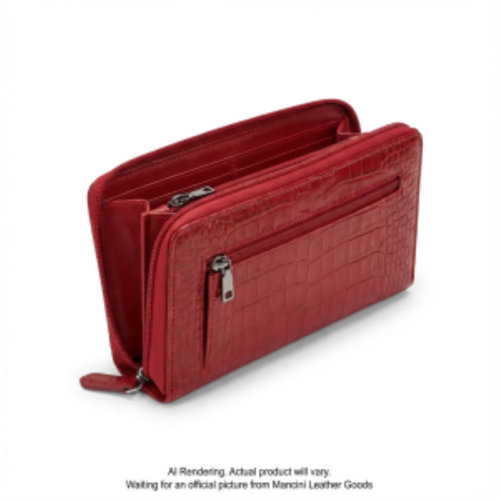 Croco RFID Secure Clutch Wallet