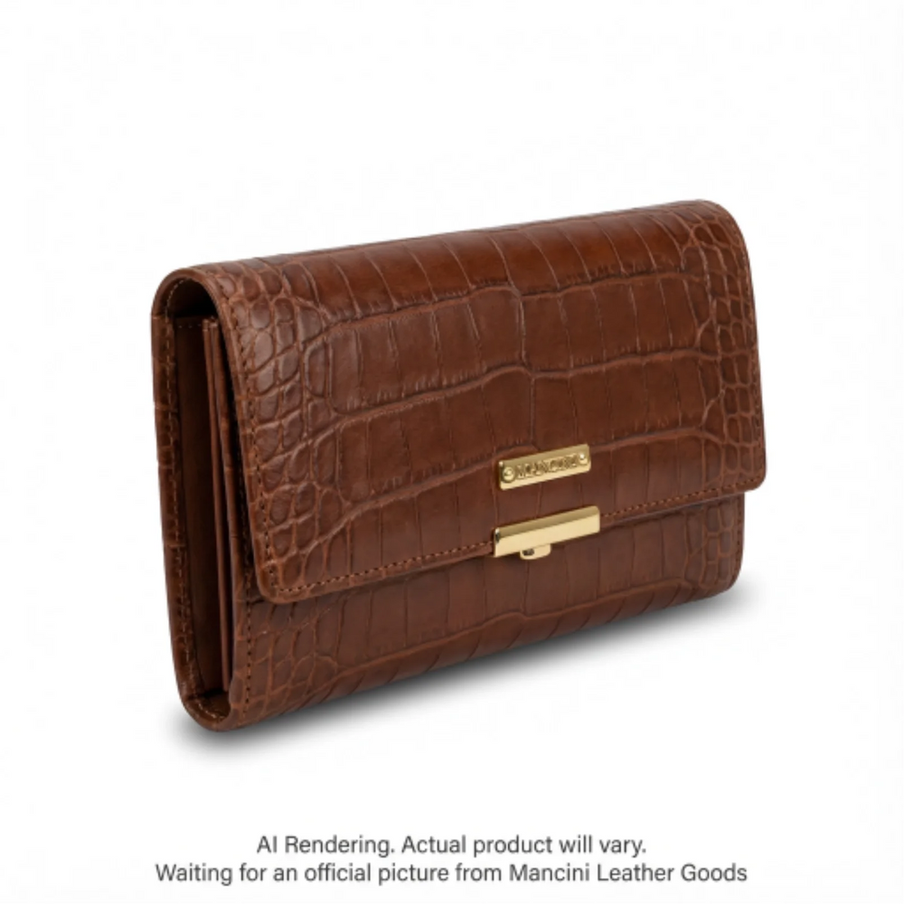 Croco2 Women’s Medium Clutch Wallet with Enhanced RFID Protection