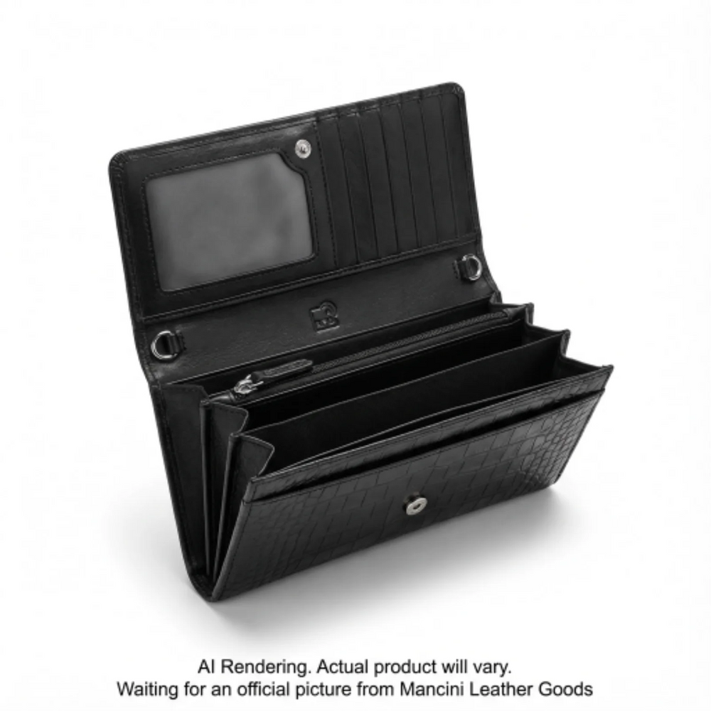 Croco2 Women’s Medium Clutch Wallet with Enhanced RFID Protection
