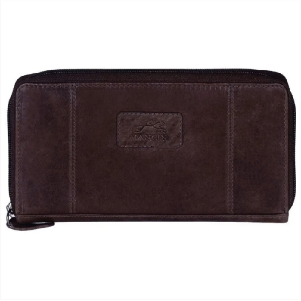 Ladies' RFID Clutch Wallet Brown