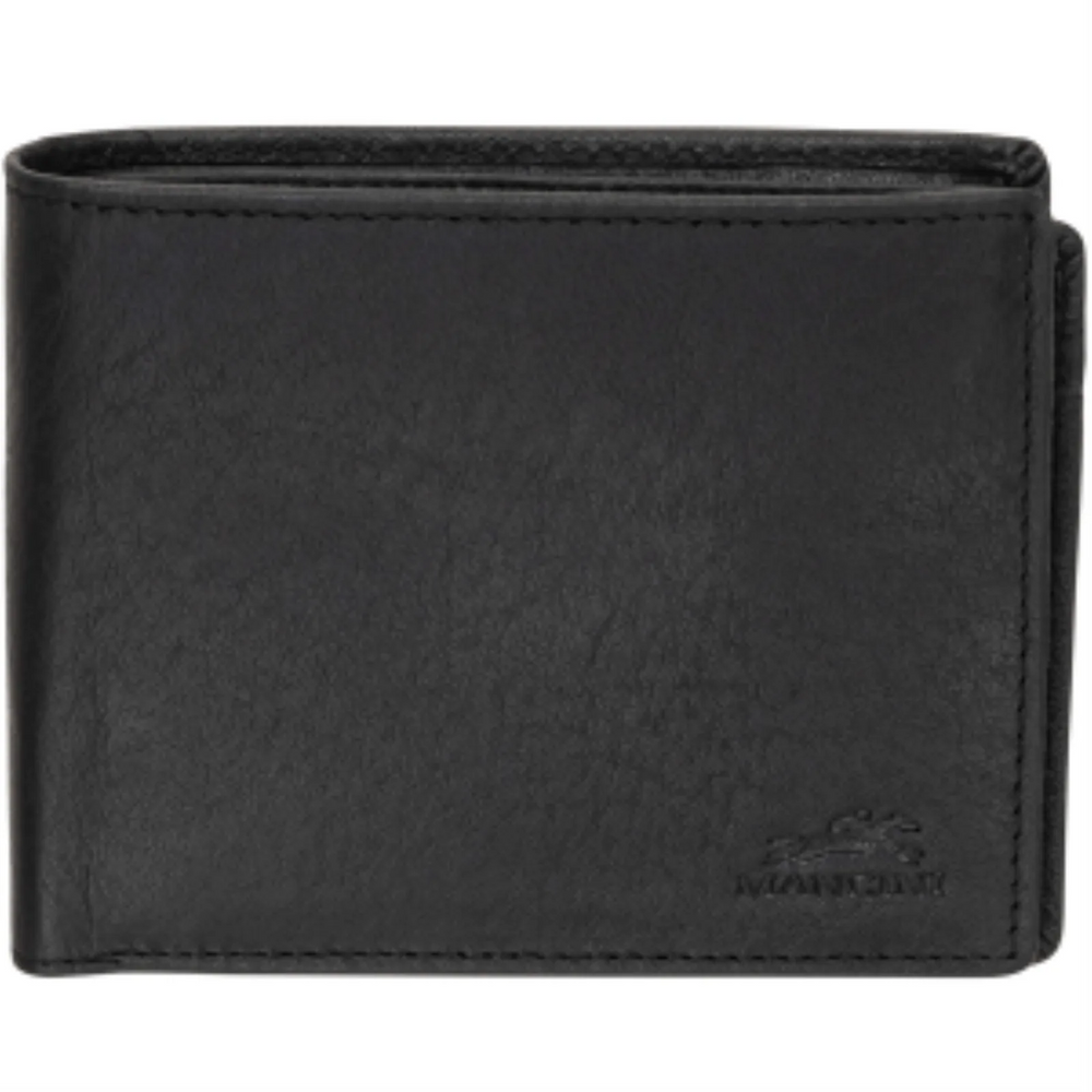 Buffalo RFID Secure Center Wing Wallet with Coin Pocket Black
